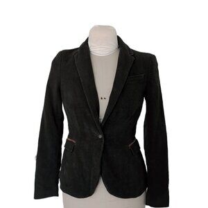 Zara Velveteen Elbow  Patch Blazer